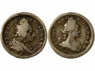 Denmark Frederick IV & Louise of Mecklenburg - Silver Medal - 18th Century