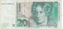 Deutschland (Bundesrepublik) 10 D Mark - Annette von Drosteh&uuml;lshoff - 1991 -Serial AL - P39a