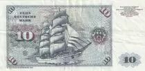 Deutschland (Bundesrepublik) 10 Deutsche Mark, Young man - Ship - 1980 - Serial CR