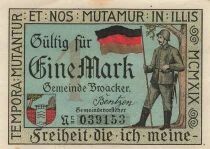 Deutschland 1 Mark - Broager - 1919 - Notgeld