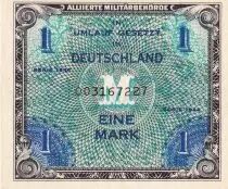 Deutschland 1 Mark AMC - blue on lt blue - 1944 - 9 digit with F - P.193a