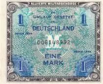 Deutschland 1 Mark AMC - blue on lt blue - 1944 - 9 digit with F - P.193a