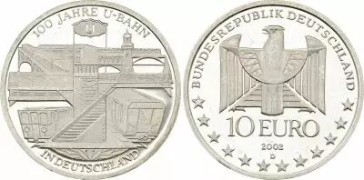 Deutschland 10 Euros - 10 years of German Subway  - Silver