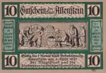 Deutschland 10 Pfennig - Allenstein - Notgeld - 1921