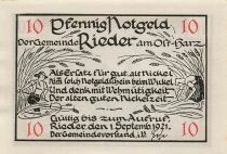 Deutschland 10 Pfennig - Rieder - Notgeld - 1921