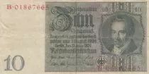 Deutschland 10 Reichsmark - Albrecht D. Thaer - Serial B - 1929 - P.180a