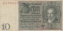 Deutschland 10 Reichsmark - Albrecht D. Thaer - Serial J - 1929 - P.180a