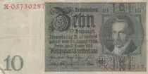 Deutschland 10 Reichsmark - Albrecht D. Thaer - Serial X - 1929 - P.180a