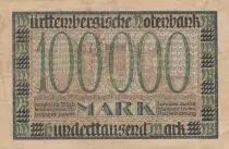 Deutschland 100 000 Mark - City of Wurttemberg - Serial G - 1923