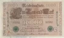 Deutschland 1000 Mark Allegorical figures - Green seal - 1910 - 7 digit various Serial B