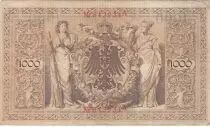 Deutschland 1000 Mark Allegorical figures - Red seal - 1910 - 6 digit serial Nr - P.44a