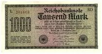 Deutschland 1000 Mark Dk green on green and lilac - 1922 - VF - P.76