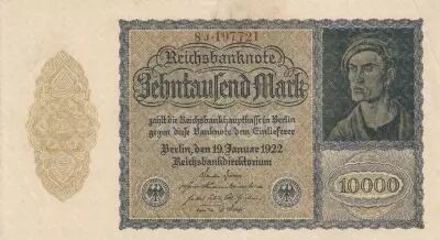 Deutschland 10000 mark - Portrait by Albrecht D�rer - Reichsbanknote - Serial 17m - 1922