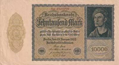 Deutschland 10000 mark - Portrait by Albrecht D�rer - Reichsbanknote - Serial 17m - 1922