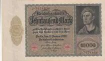 Deutschland 10000 Mark - Portrait of man by Durer - 1922 - Serial J