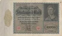 Deutschland 10000 Mark - Portrait of man by Durer - 1922 - Varieties Serials and letters