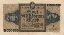 Deutschland 2 millionen Mark - City of Crefeld - Serial P - 1923