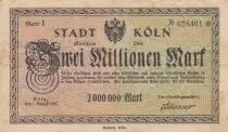 Deutschland 2 millionen mark - State of Koln - Number 628461 - 1923