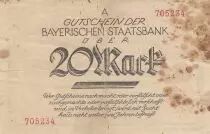 Deutschland 20 Mark - State of Bayern - Number 705234  - 1918