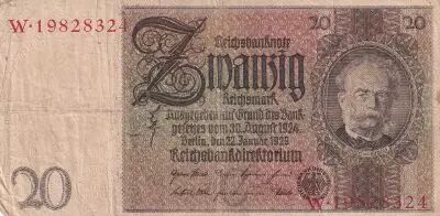 Deutschland 20 Reichsmark - Werner Von Siemens - 1929 - Serial W