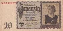 Deutschland 20 Reichsmark - Young woman - Landscape - 1939 - Letter N - P.185