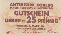 Deutschland 25 Pfenning -  Koberg - Number 10777 - 1921