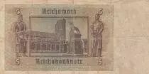 Deutschland 5 Mark - Lion\'s monument - Serial B - 1942 - P.186a