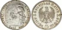 Deutschland 5 Reichsmark Hindenburg 1936 E Munldenhutten - Silver - VF - KM.86