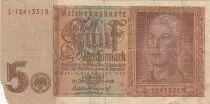 Deutschland 50 Mark - Lion\'s monument - Serial L - 1942 - P.186a