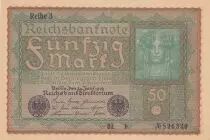 Deutschland 50 Mark Head of woman - 1919 - Reihe 3 - Various serial