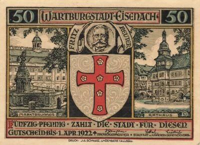 Deutschland 50 Pfennig - Eisenach - 1922 - Notgeld