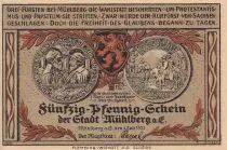 Deutschland 50 Pfennig - M&uuml;hlberg - Notgeld - 1921