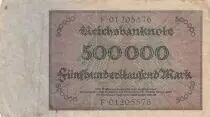 Deutschland 500000 Mark - Man with Jacobite cap - 1923 - Serial F - P.88a