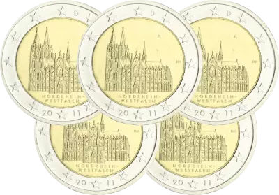 Deutschland Set of 5 x 2 Euros Commemo. Germany 2011 - North Rhine-Westphalia (all 5 workshops)