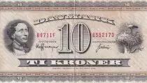 Dinamarca 10 Kroner - Hans Christian Andersen - White storks - 1971 - Serial B9 - P.44ae