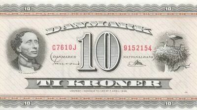 Dinamarca 10 Kroner - H.C. Andersen - 1961 - P.44