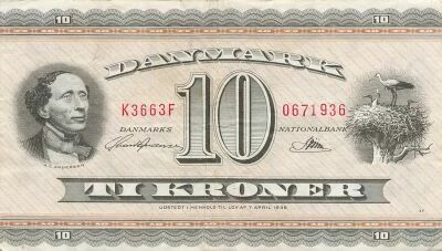 Dinamarca 10 Kroner - H.C. Andersen - 1966 - P.44