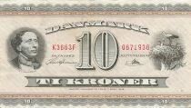 Dinamarca 10 Kroner - H.C. Andersen - 1966 - P.44