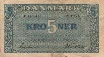 Dinamarca 5 Kroner - 1944 - P.35a