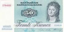 Dinamarca 50 Kroner - Mme Ryberg - Fish - 1972 - P.50