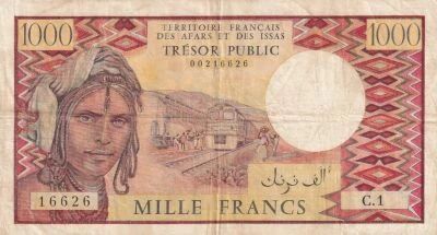 Djibouti 1,000 Francs - Trains - Camels - 1979?2005 - Series C.1