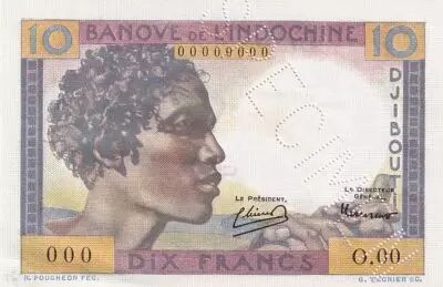 Djibouti 10 Francs - Young man - Specimen 78 - 1946