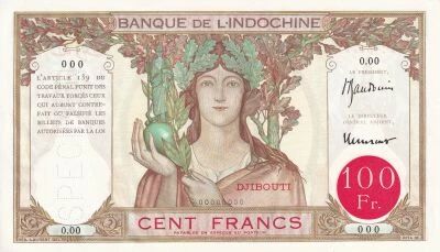 Djibouti 100 Francs - Djibouti - 1928-1938 - Sp�cimen