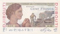 Djibouti 100 Francs Laboureur - ND (1946) Spécimen - Série O.00