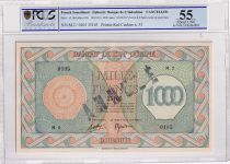 Djibouti 1000 Francs - Palestinian printing - 1945 - Specimen - M.2 - PCGS AU 55