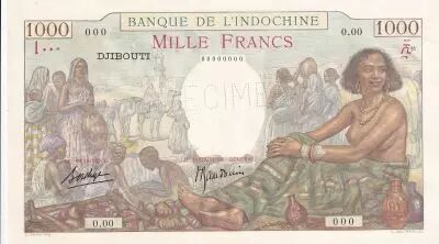Djibouti 1000 Francs Market scene ND (1938) - Specimen