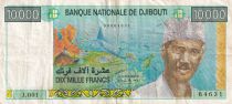 Djibouti 10000 Francs - Hassan G. Aptidon - ND (1999) - Serial J.001 - P.41