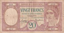 Djibouti 20 Francs - au Paon - ND (1936) - P.7