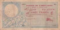 Djibouti 20 Francs - Neptune - 1921 - Serial B.6 - P.4B