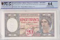 Djibouti 20 Francs au Paon - Spécimen - ND (1941) - PCGS MS 64